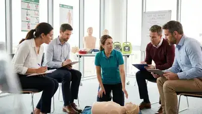 First Aid Trainer course booking — participants in a professional training session